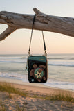 Chala- Sea Turtle Zip Around Crossbody Wallet
