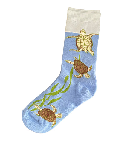 Sea Turtle & Kelp Socks